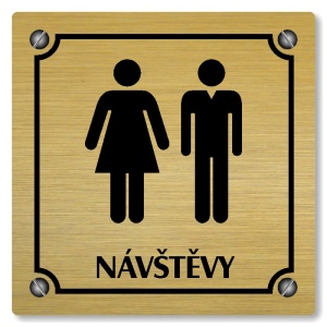 WC návštěvy, 148x148mm, zlatá, Kansas